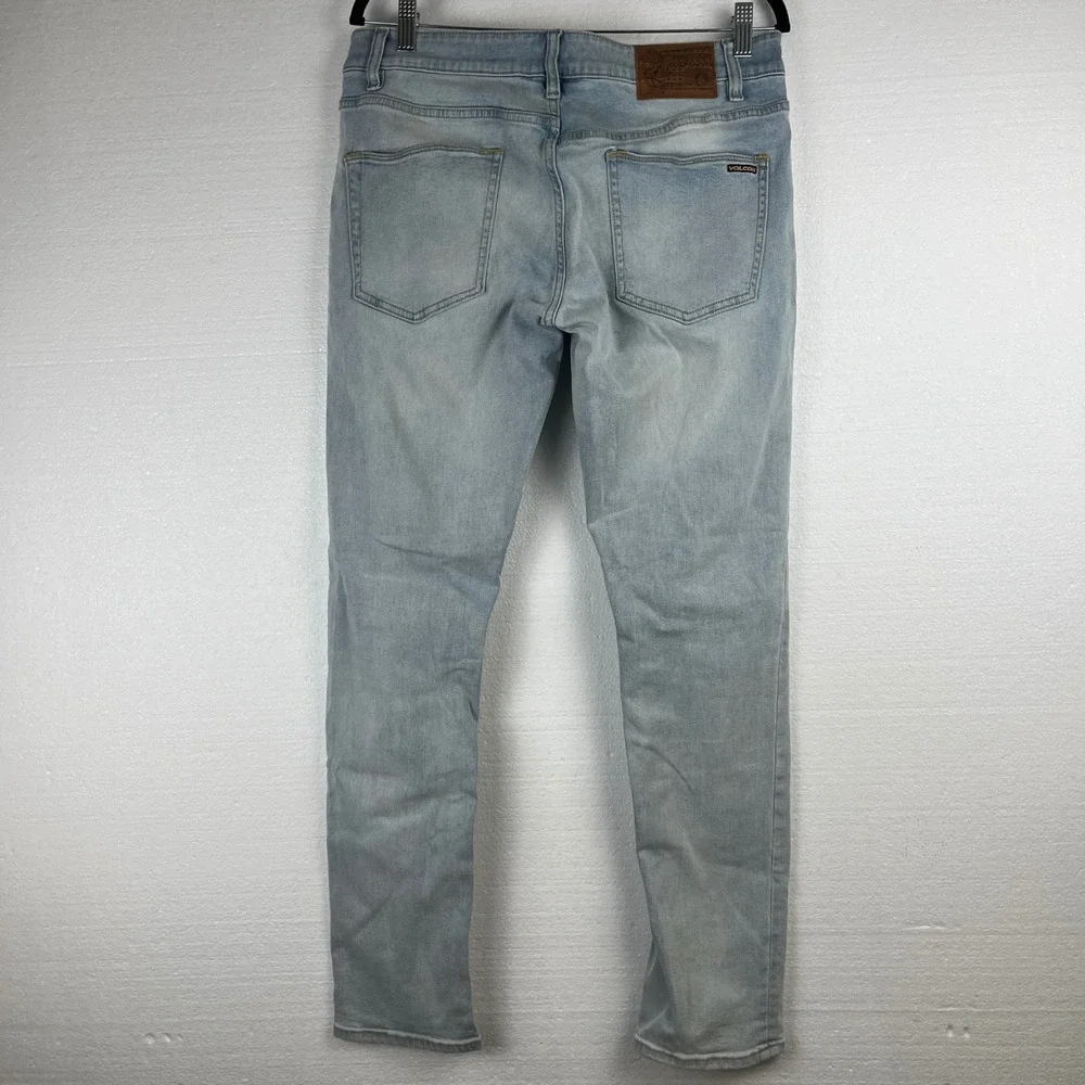 Volcom Vorta Slim Tapered Jeans Mens 31 (Measures 33) Light Wash Denim Skater‎